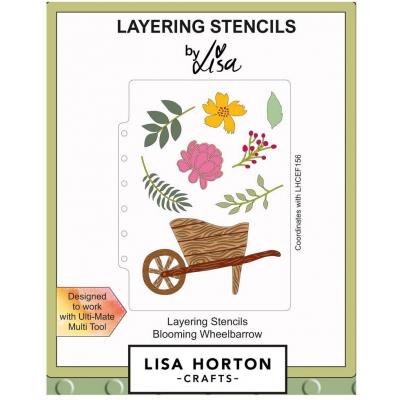 Lisa Horton Crafts Layering Stencils - Blooming Wheelbarrow